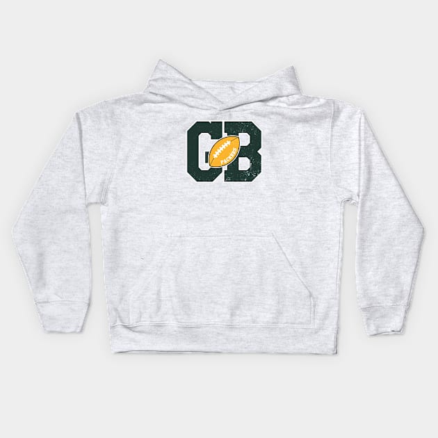 Big Bold Green Bay Packers Monogram Kids Hoodie by Rad Love